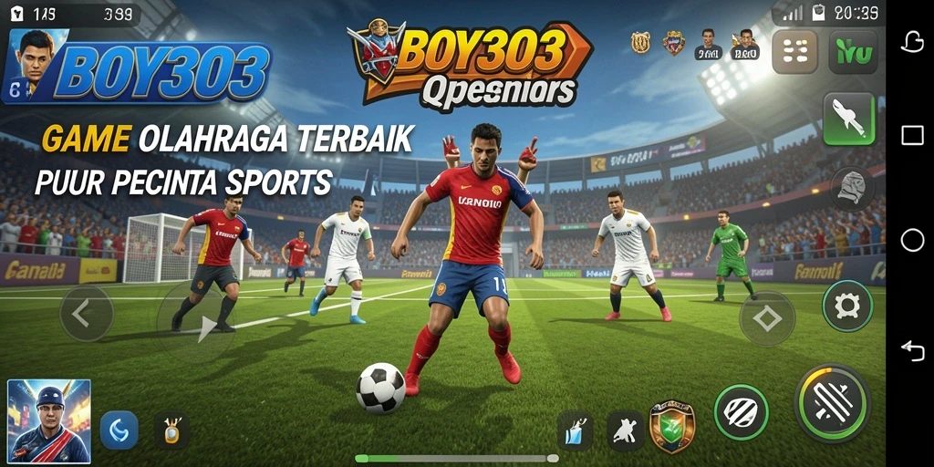 Tampilan screenshot menunjukkan aksi seru dalam pertandingan olahraga di BOY303.