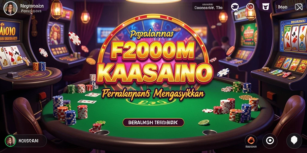 Screenshot F200M menampilkan gameplay kasino dengan grafis menakjubkan.