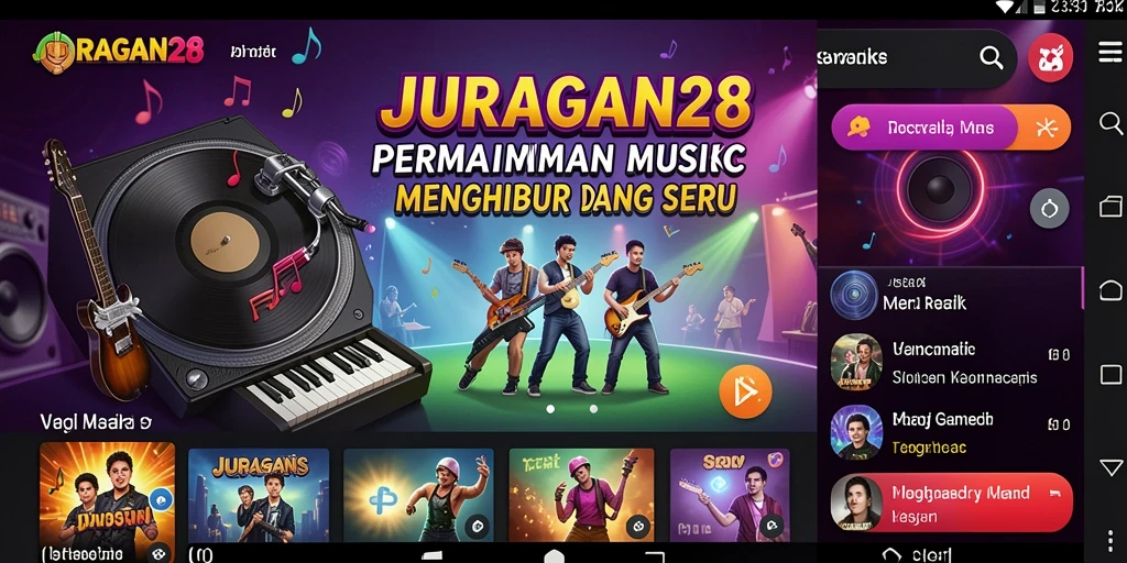 Tampilan menarik JURAGAN28 yang menghidupkan pengalaman bermain musik.