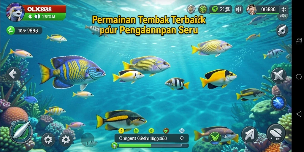 Tangkapan layar gameplay OLX888 yang menampilkan keseruan bermain Tembak Ikan.