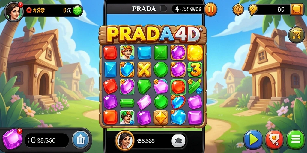 Tampilan gameplay PRADA4D yang menarik dan penuh warna.