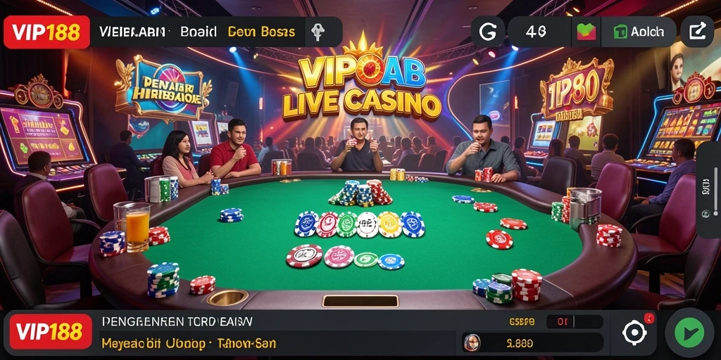 Screenshot menampilkan dealer langsung dalam permainan Live Casino yang seru.